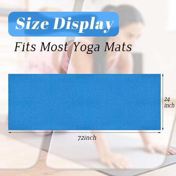 4 Packs Hot Yoga Towel Non Slip- Microfiber Yoga Mat Towel for Hot Yoga, Pilates and Fitness 72" x 24", Blue