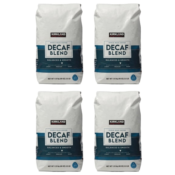 4 Packs KL Decaf House Blend Whole Beans Coffee Medium Roast 2.5 lbs Each