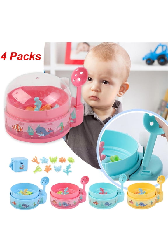 4 Packs Kids Mini Fishing Machine Toys,Novelty Safety Fishing Game, Birthday Gift Toys For Boys And Girls