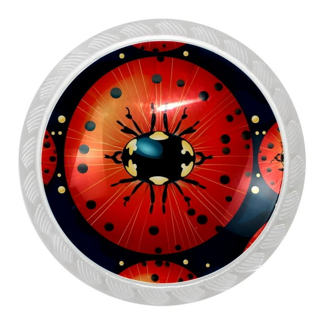 4 Packs Kitchen Knobs Drawer Knobs Dresser Knobs, Ladybug Round