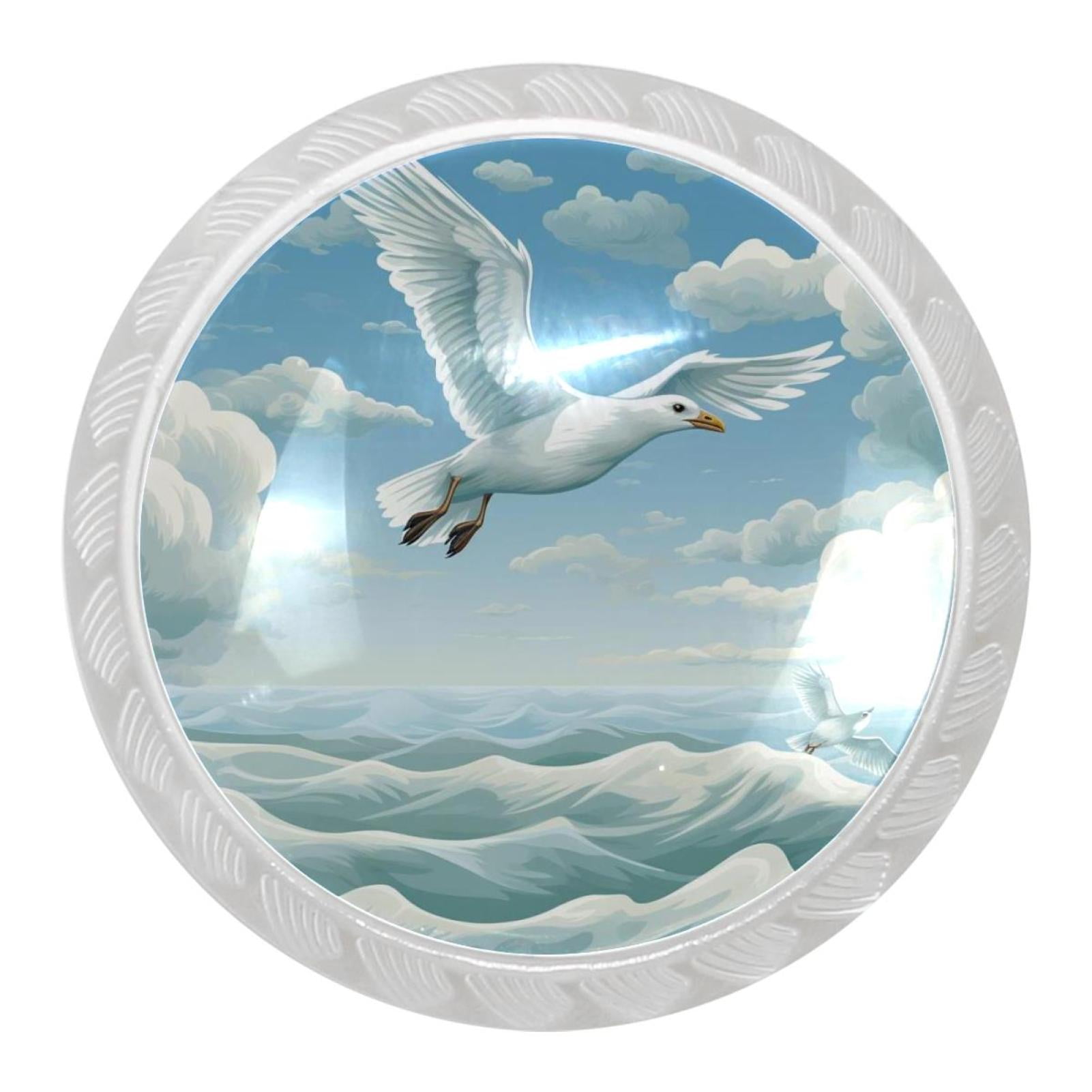 4 Packs Kitchen Knobs Drawer Knobs Dresser Knobs, Seagull Round