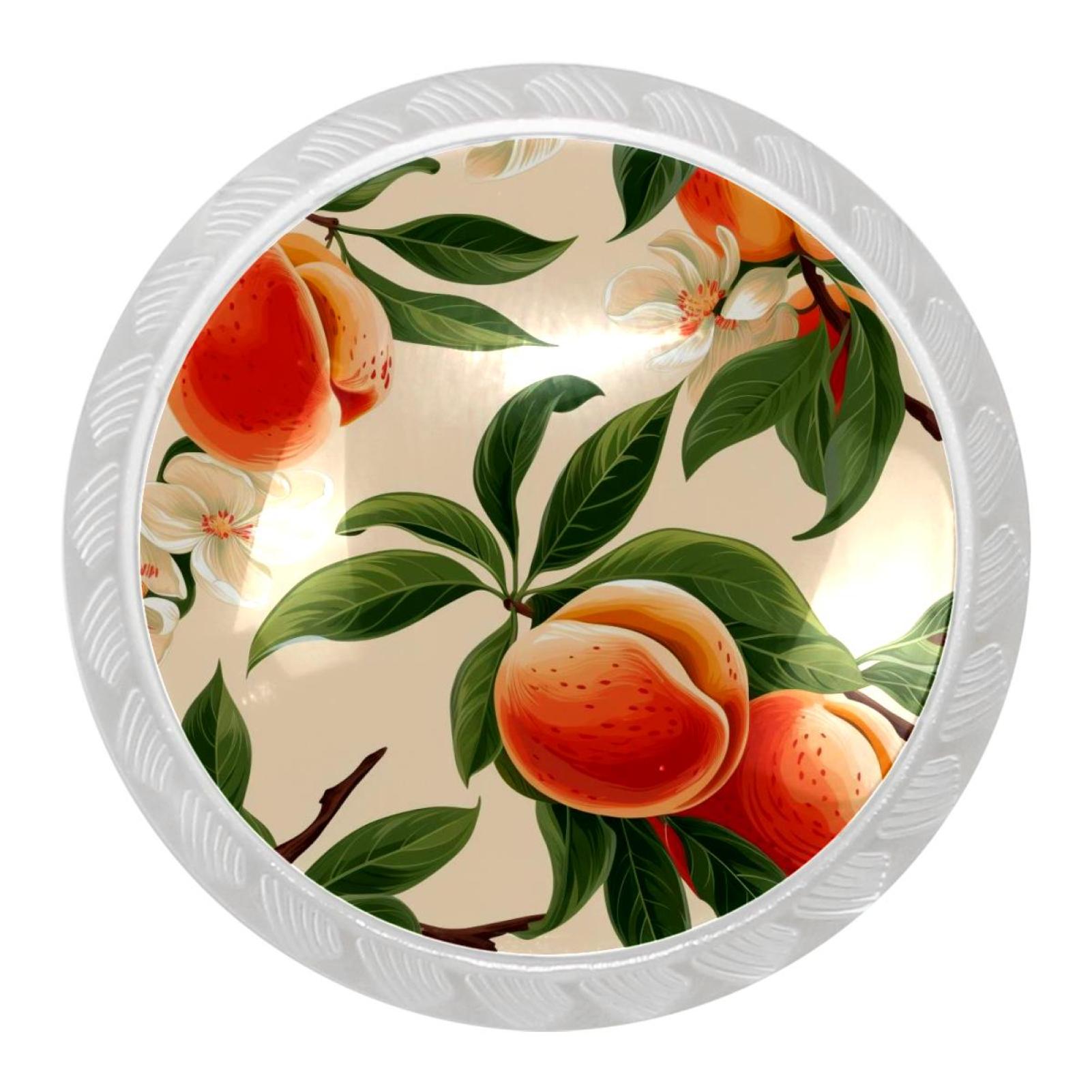 4 Packs Kitchen Knobs, Peach Round Dresser Drawer Handle Pulls