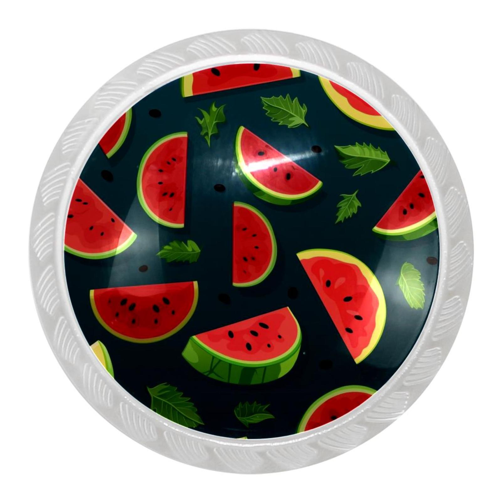 4 Packs Kitchen Knobs, Watermelon Round Dresser Drawer Handle