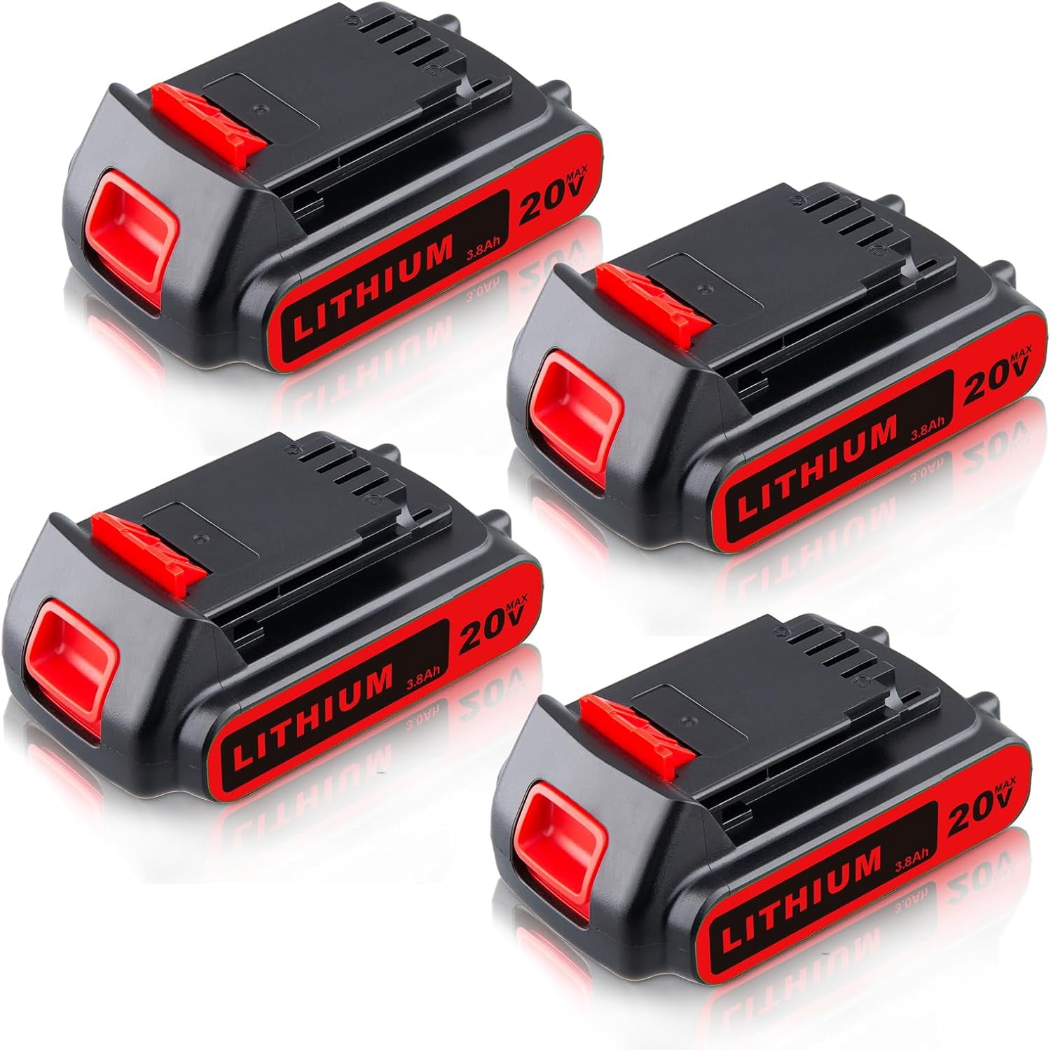 2pièces LBXR20 18V (20v Max) 3.8Ah pour Black et Decker 18V Batterie
