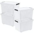 4 Packs Large 70 L Plastic Stackable Storage Bins with Wheels and ...