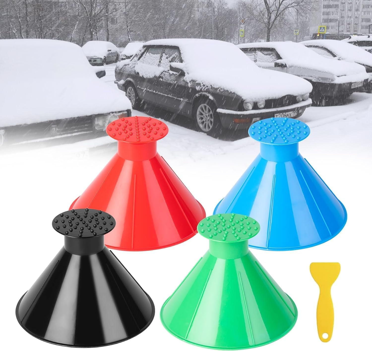 4 Packs Magical Car Ice Scraper, Ice Scrapers for Car Windshield, Snow