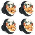 4 Packs Maple Leaves Pumpkin Black Drawer Knobs 35mm Kitchen