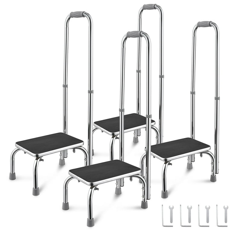 4 Packs Medical Step Stool Non Skid Steel Footstool with Handle for Seniors Kids