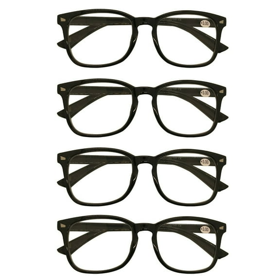 4 Packs Mens Womens Oval Round Frame Reading Glasses Blue Light Blocking Readers +1.00