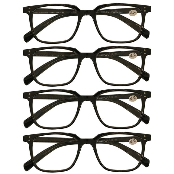 4 Packs Unisex Oval Frame Reading Glasses Blue Light Blocking Readers