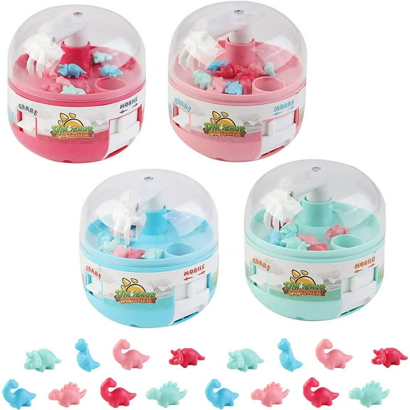 4 Packs Mini Claw Machine Toys For Kids Adults, Novelty Toys With Mini Dinosaur Figures, For Boys And Girls Age 3+