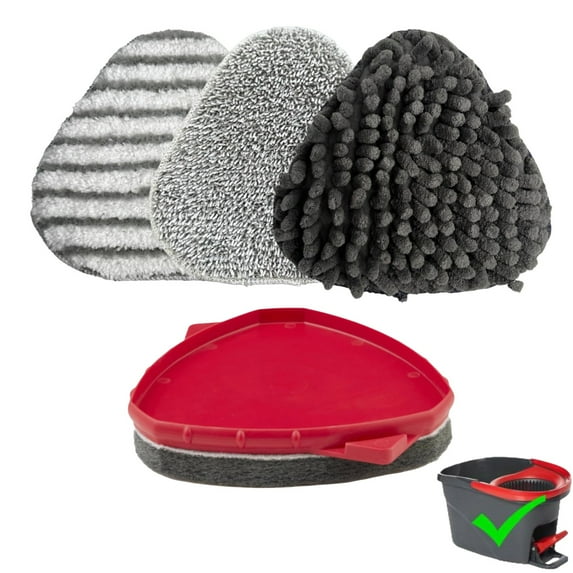 4 Packs Multi Surface Cleaning Tools Compatible with O Cedar Easywring Spin Mop Refill,Tub Tile Scrubber Brush Replacement Head for Ocedar EasyWring Spin Mop Pad, Floor Scrubber Brushes for Shower