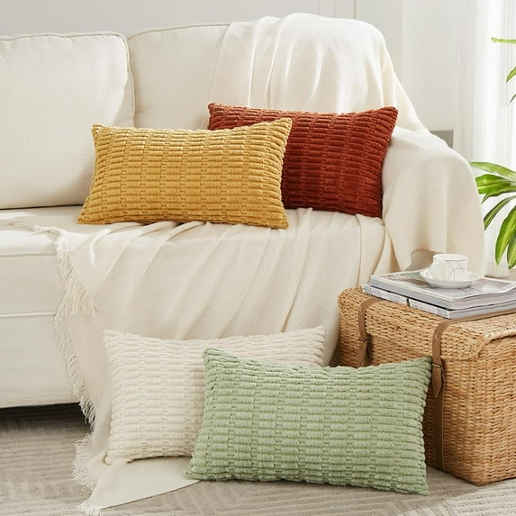 4 Packs Neutral Decorative Throw Pillow Covers 18x18 Inch for Living ...