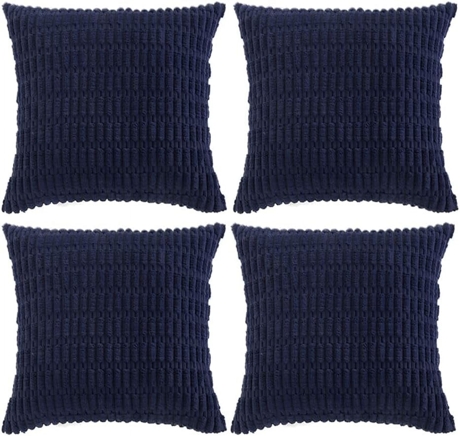 Throw Pillow Covers 18x18 Inch – Linen Stripe Pattern, Black & White Modern Decor For Sofa, Bed, Living Room