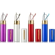 4 Packs Newbee Fashion -Slim Compact Light Weight Spring Temple Reading Glasses Portable Aluminum Case Tube Readers, +1.00,+1.25, +1.50, +1.75, +2.00, +2.25, +2.50, +3.75, +3.00, +3.25, +350