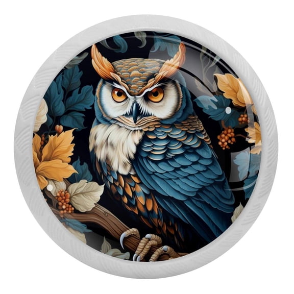 4 Packs Night Owl Fluorescence Crystal Glass Cabinet Knobs Drawer Handles for Kitchen Cabinets Dresser Cupboard Wardrobe Pulls Handles