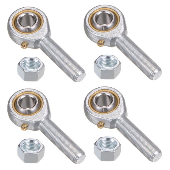 4 Packs POSB6 3/8" Rod End Bearing 3/8"-24 UNF Male Right Hand Thread, Cast Iron Rod End Joints with Jam Nut
