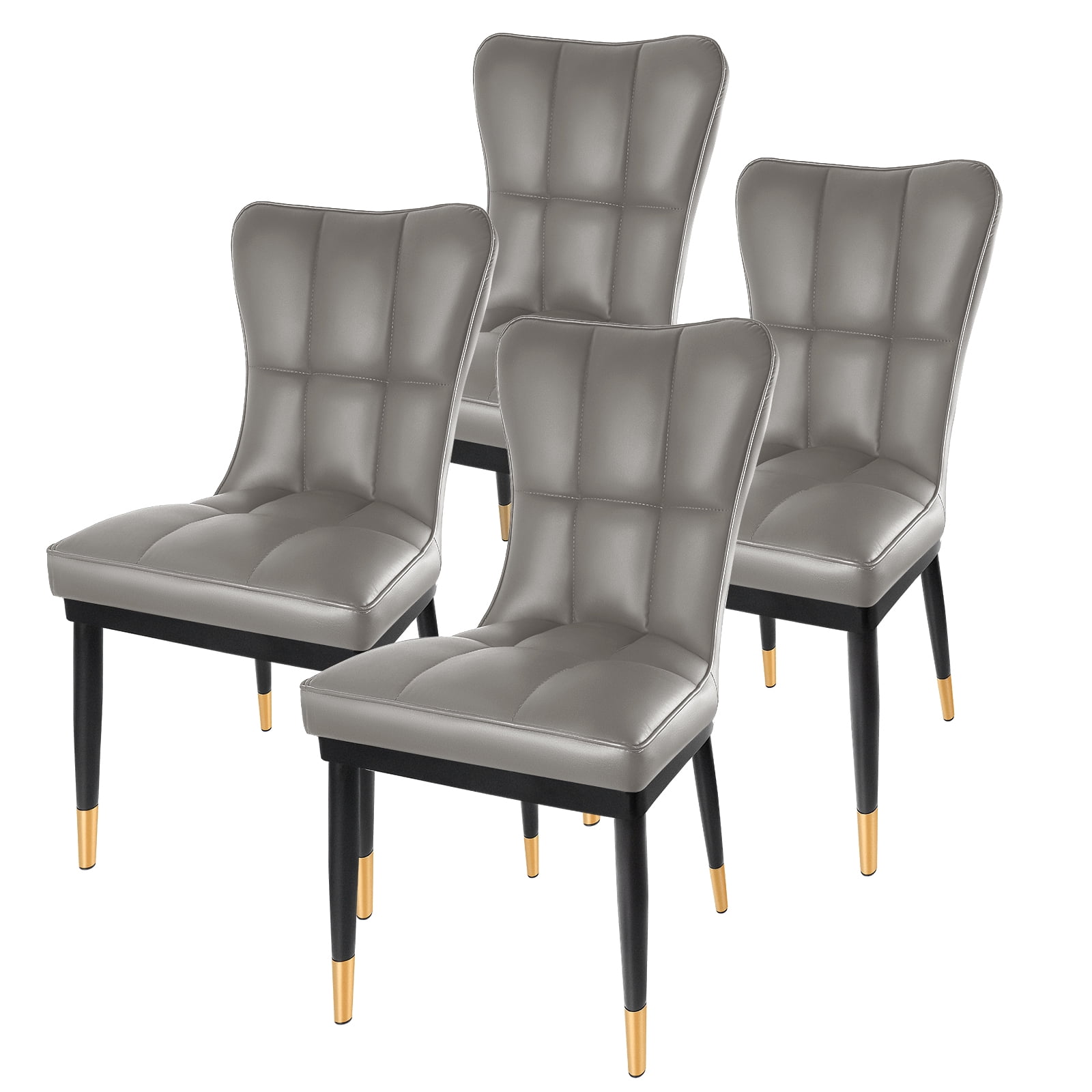 4 Packs PU Leather High Back Dining Chair Modern Upholstered Armless ...