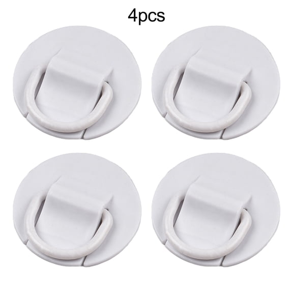 4 Packs PVC D-Ring Patch Kit for KAYAK, Inflatable Boat, Canoe &, Heavy Duty Tie-Down Anchor Points with Backing, Easy Install Repair Accessories for Paddle Board Cargo Secure