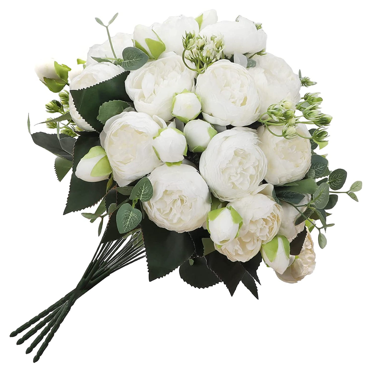 4 Packs Peonies Artificial Flowers, Small Silk Faux Fake Peony Flower