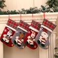 thumbnail image 1 of 4 Packs Plaid Christmas Stockings with Hooks, 16" Knit Xmas Socks for Fireplace Mantel, Traditional Holiday Decor for Gifts (All Type), 1 of 9