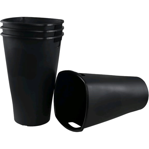 4 Packs Plastic Floral Buckets for Cut Flowers, 20 Inches Tall Display Bucket, Black Wake up Flower Bucket