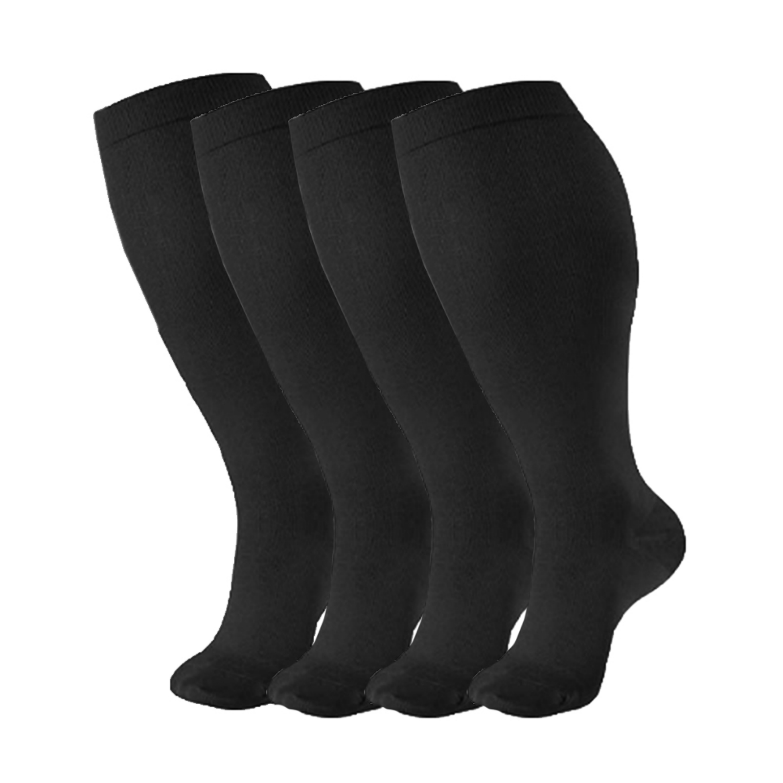 4 Packs Plus Size Compression Socks, Compression Stockings for Women ...