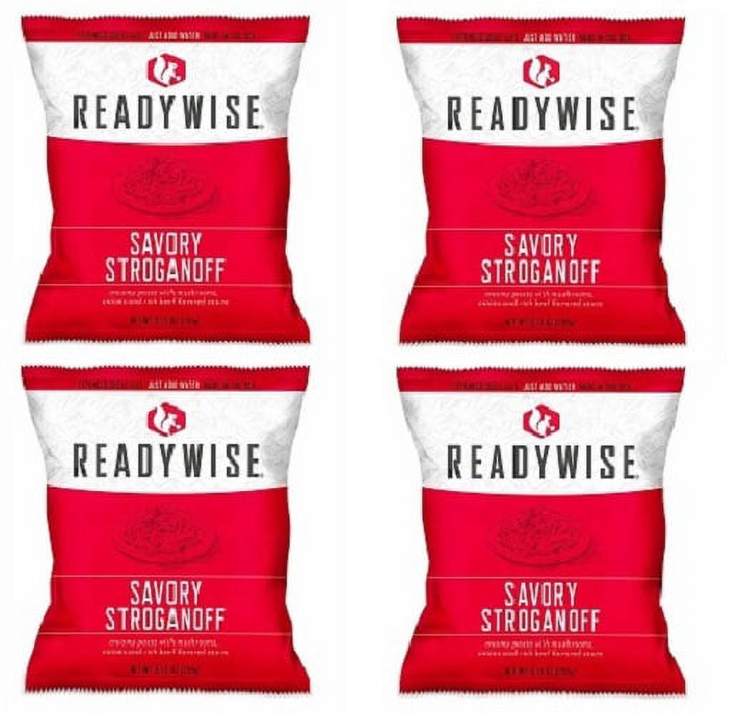 4 Packs ReadyWise Savory Stroganoff Freeze-Dried Food EXP 2045