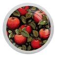thumbnail image 1 of 4 Packs Red Apples Fruit Fluorescence Crystal Glass Cabinet Knobs Drawer Handles for Kitchen Cabinets Dresser Cupboard Wardrobe Pulls Handles, 1 of 7