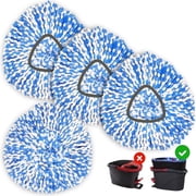 Home Times 4 Packs Microfiber Spin Mop Refills Compatible with O-Cedar Rinseclean, Washable and Durable Replacement Heads for Multi Surface Cleaning