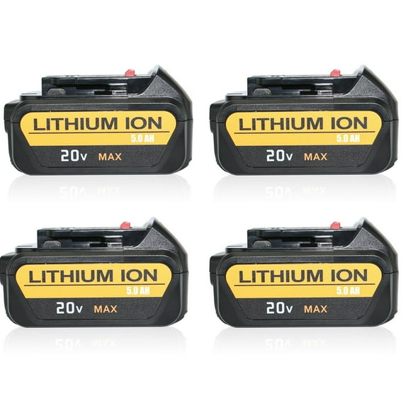 4 Packs Replacement for Dewalt 20V Battery 5.0Ah, Compatible with Dewalt 20V Max Tools, High-Capacity Li-ion Battery with Overcharge Protection