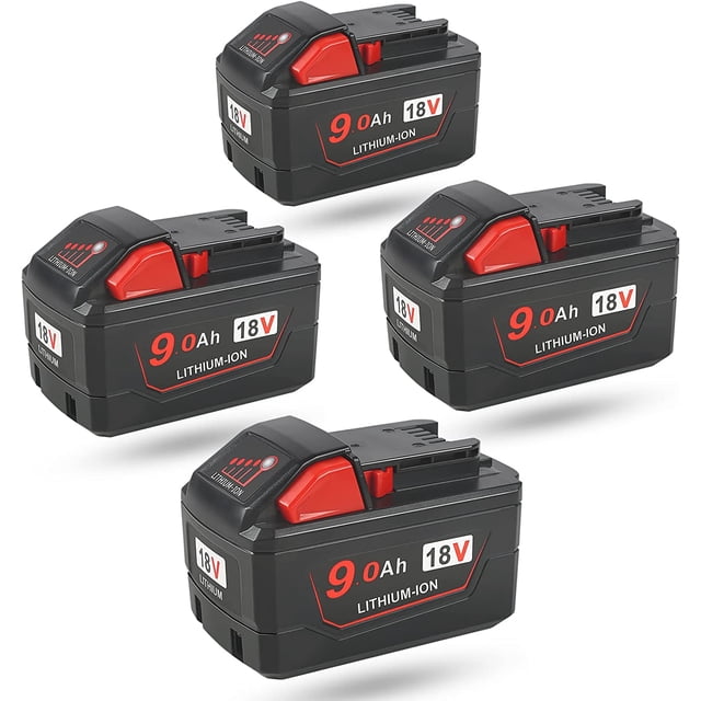Milwaukee High Output 18V 9.0Ah M18 Battery 4 Packs Replacement with ...