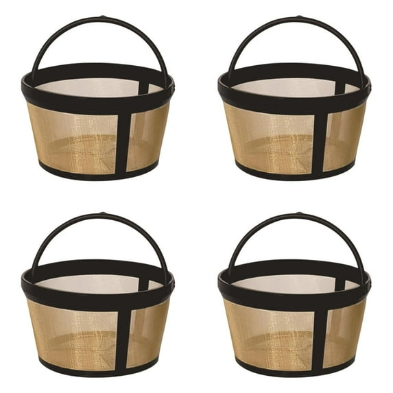 4 Packs Reusable Coffee Filters 4-5 Cup Replacement Mesh with Handle 2.9 x 3.5 x 2 Reusable Filter Basket Compatible with Mr. Coffee Most Coffeemakers