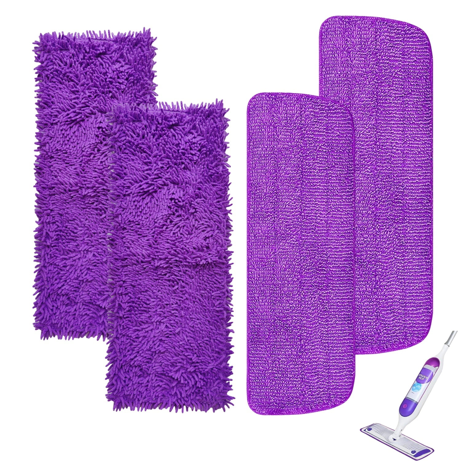 4 Packs Reusable Microfiber Mop Pads for Swiffer PowerMop, Power Mop