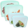 thumbnail image 1 of 4 Packs Reusable Sandwich Bags Silicone Bags, Large Stand Up Reusable Gallon Freezer Bags Washable, Multi-Use Silicone Bags for Food Storage Container, Premium Silicone Bags for Food Storage, 1 of 3