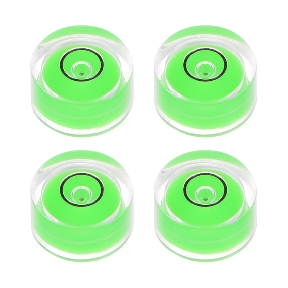 4 Packs Round Bubble Level 12x6mm Mini Circular Bullseye Spirit Levels for Camera Tripod Telescope, Green