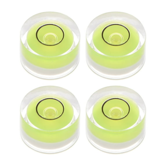 4 Packs Round Bubble Level 12x7mm Mini Circular Bullseye Spirit Levels for Leveling Camera Tripod Telescope, Lime