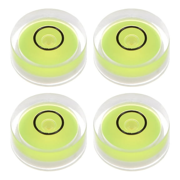 4 Packs Round Bubble Level 15x6mm Mini Circular Bullseye Spirit Levels for Leveling Camera Tripod Telescope, Lime