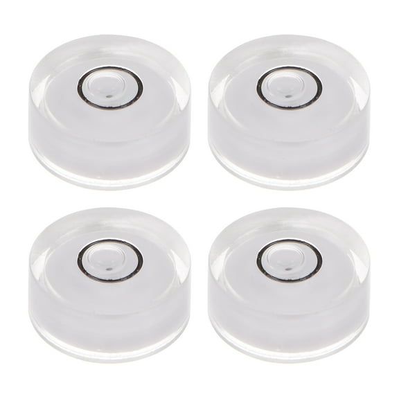 4 Packs Round Bubble Level 15x6mm Mini Circular Bullseye Spirit Levels for Leveling Camera Tripod Telescope, White