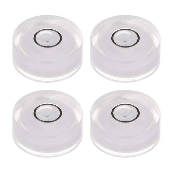 4 Packs Round Bubble Level 15x6mm Mini Circular Bullseye Spirit Levels for Leveling Camera Tripod Telescope, White