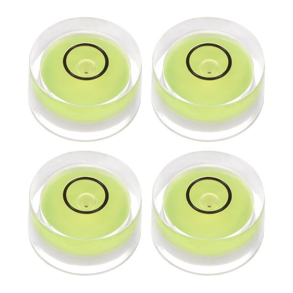 4 Packs Round Bubble Level 15x8mm Mini Circular Bullseye Spirit Levels for Leveling Camera Tripod Telescope, Lime