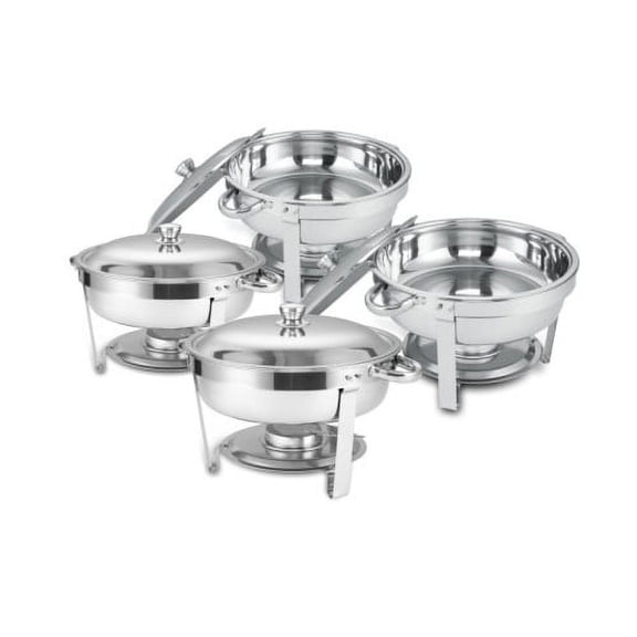4 Packs Round Serving Platters, Buffet Catering Dishes for Home Dinner, Outdoor Picnic and Party Use