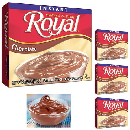 4 Packs Royal Instant Pudding Chocolate Dessert Mix Filling 2.03oz Kosher Pareve