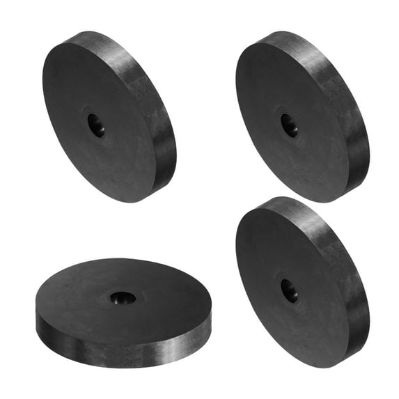 4 Packs Rubber Spacers 100mm OD, 15mm ID, 20mm Height Round Anti Vibration Spacer Thick Rubber Washers
