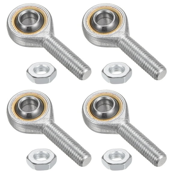 4 Packs SA10T/K 10mm Rod End Bearing M10x1.5 Male Right Hand Thread, Self-Lubricating Rod End with Jam Nuts