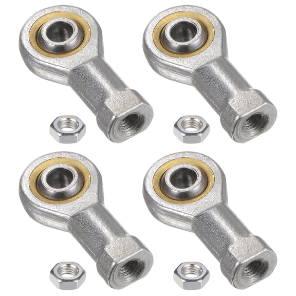 4 Packs SI5T/K 5mm Rod End Bearing M5x0.8 Female Right Hand Thread, Cast Iron Rod End Joints with Jam Nut