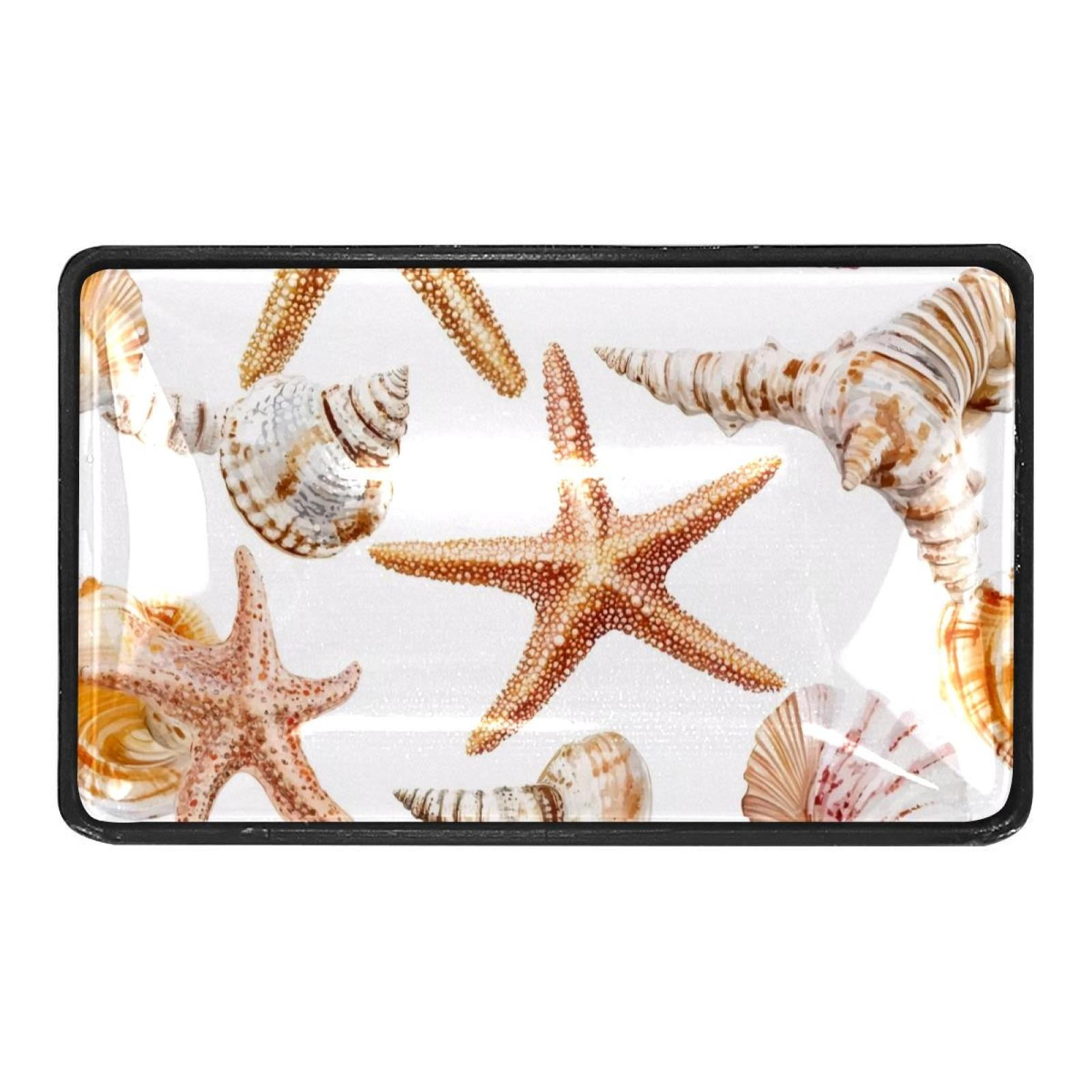 4 Packs Sea Shells Starfish Conch Crystal Glass Cabinet Knobs Drawer ...