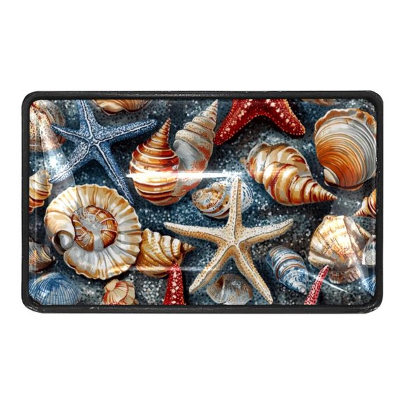 4 Packs Sea Starfish Conch Crystal Glass Cabinet Knobs Drawer Handles for Kitchen Cabinets Dresser Cupboard Wardrobe Pulls Handles