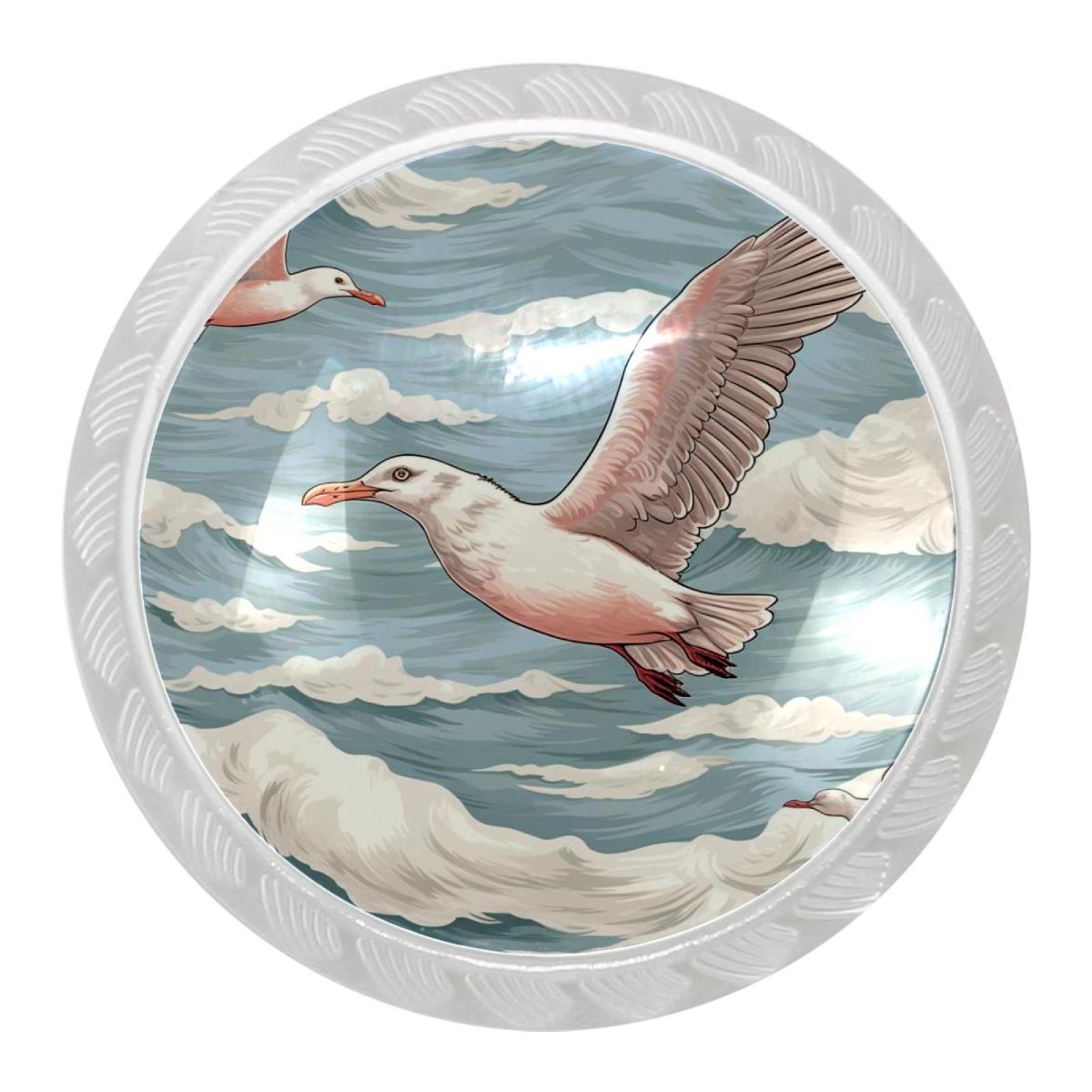 4 Packs Seagull Kitchen Knobs for Dresser Drawers,