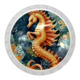 4 Packs Seahorse Kitchen Knobs for Dresser Drawers,